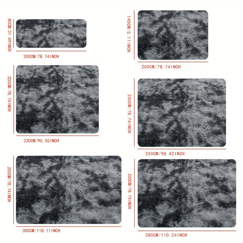 1 Pieza, Alfombra Moderna De Pelo Largo En Gris Oscuro, Suave Y Cómoda, Hecha De Poliéster, Fácil De Cuidar Y Limpiar En Seco, Ideal Para Dormitorio, Sala De Estar Y Estudio, Disponible En Varios Tamaños