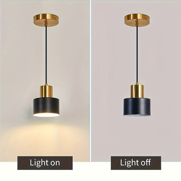 Linterna colgante moderna mini con cubierta de metal pulido, iluminación semienterrada para techo, ideal para cocina, comedor, pasillo, dormitorio - compatible con bombillas E27, incluye accesorios de instalación, alimentación por cableado (bombilla no i