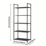 Estantería de Plástico Resistente de 5 Niveles - Organizador Multifuncional Ajustable y Apilable con Estantes Abiertos, Diseño Independiente Ahorrador de Espacio para Cocina, Garaje o Despensa - Unidad de Almacenamiento Moderna y Duradera