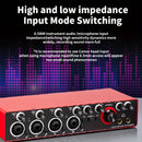 Conector de Audio de 4 Canales BOMGE para Grabación - 24bits/192kHz, USB y XLR, Mezclador de PC para Guitarra con 4 Conectores de Micrófono, Consola de Sonido Estudio para Cantantes, Rojo, Compatible con Portátiles