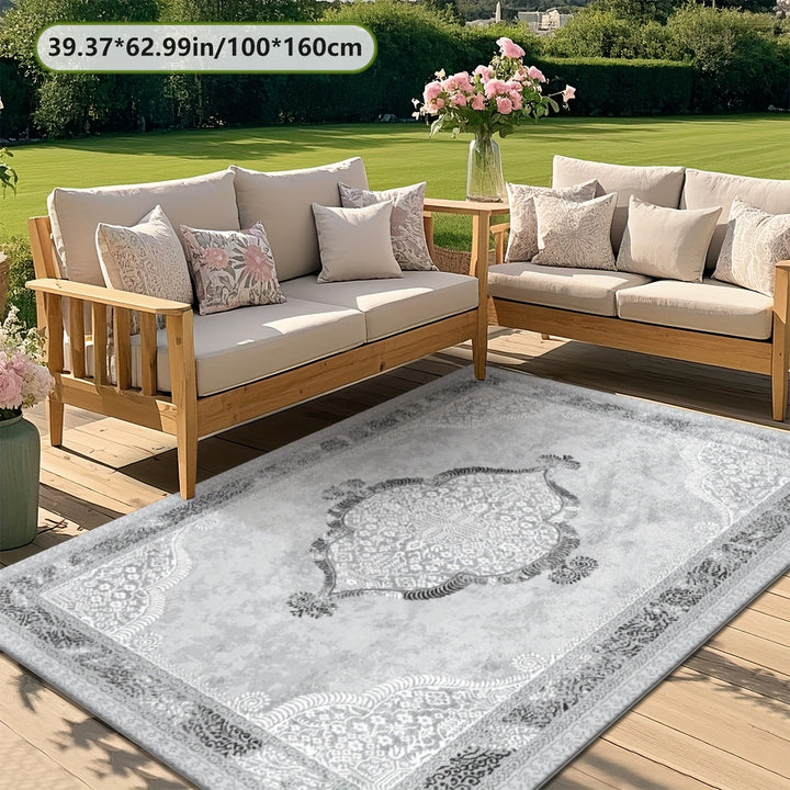ZULIDA Alfombra de patrón floral gris claro - Lavar en máquina, varios tamaños disponibles, cómoda y elegante para sala de estar, dormitorio o espacios al aire libre, forma rectangular, fibra de poliéster, alfombras para sala de estar