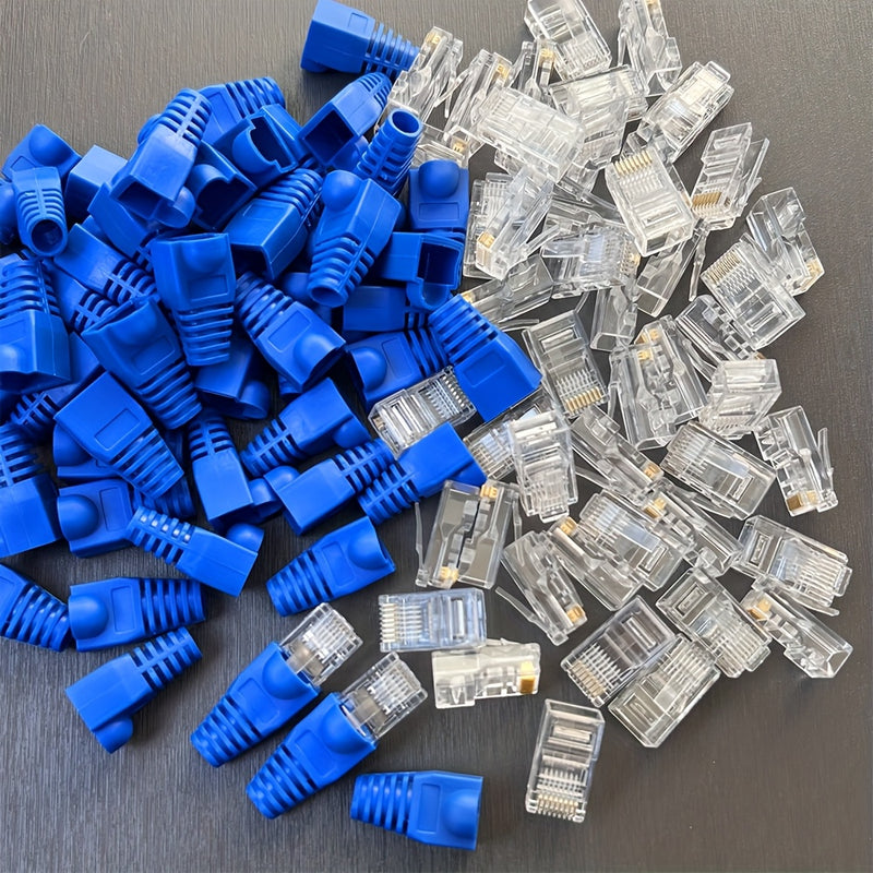 Paquete de Valor 10pcs/30pcs Conectores RJ45 UTP CAT6 CAT5E CAT7 Conector de Red Sin Blindaje, Fundas Protectoras de Conector de Cabeza de Cristal RJ45, Enchufe Modular de Pasaje 8P8C, Conectores Lan de Crimpado