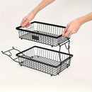 Cesta de frutas de 2 niveles con ganchos para plátanos - Estante de almacenamiento de alambre negro duradero para encimera de cocina, perfecto para frutas, verduras, snacks, café, cuidado de la piel y toallas, solución de almacenamiento de cocina | Acces