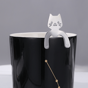 Cucharitas para café con forma de gato de acero inoxidable, 1, 2 o 3 piezas, cucharas pequeñas para té, postres y hielo, ideales para el hogar y fiestas, sin necesidad de electricidad o pilas, perfectas para graduaciones y Ramadán