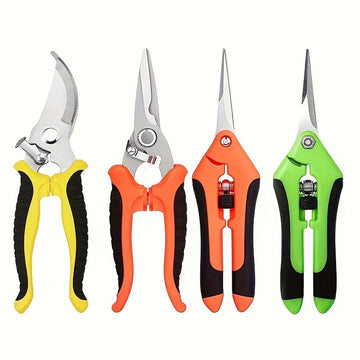 Juego de 3 tijeras profesionales para podar flores y jardinería con cuchillas de acero inoxidable, herramienta manual de podado en empaque de caja