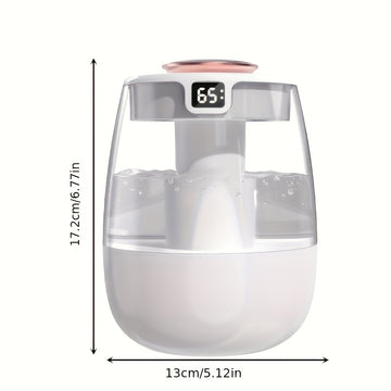 Humidificador USB de gran capacidad, humidificador con pantalla digital para dormitorio y escritorio en casa, diseño de doble rociado de niebla pesada, mini portátil para oficina