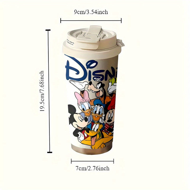 1 unidad de taza de viaje de 18 oz Disney Mickey Mouse, taza de acero inoxidable, termos a prueba de fugas con tapa para bebidas frías y calientes, ideal para actividades al aire libre y en el auto, modelo KFB03221