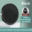 1pc Cabezal de Ducha Circular con 6 Modos de Rociado, Diseño Colgante Ajustable, Plástico Duradero y Ahorrador de Agua para Baños Modernos