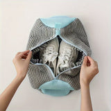 Bolsa de Lavado Resistente para Zapatos con Malla Reforzada y Cierre Seguro - Gris-Amarillo, Ideal para Zapatillas, Joyería, Ropa Delicada - Apta para Lavadora y Secadora, Diseño Portátil, Poliéster Duradero, Uso en Casa o Viaje