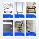 1 unidad de patín de rueda plana industrial de 2 pulgadas de alta resistencia, acabado de metal pulido, construcción duradera de metal y plástico para estanterías, carros, sillas de oficina y soportes de exhibición