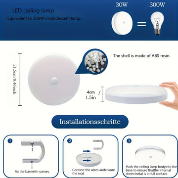 1 unidad de luz LED empotrada con sensor de movimiento, 6000K blanco cálido, activación nocturna automática para escaleras, clóset, garaje, sótano