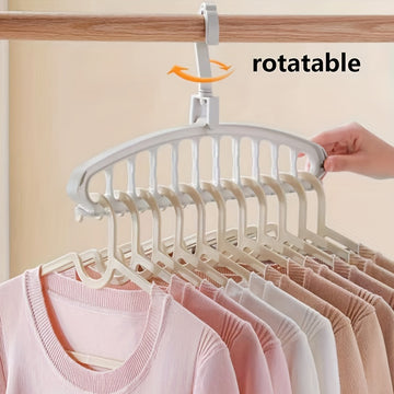 Percha Plegable para Uso Doméstico, Dormitorio de Estudiantes, Multifuncional Mágica con 11 Agujeros para Secar Ropa, Artefacto de Almacenamiento Montado en la Pared, Secado Eficiente de Ropa | Solución de Almacenamiento Moderna | Percha Versátil, Percha