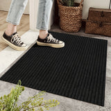 Alfombra antideslizante para puerta, 1 pieza, gris oscuro elegante, lavable a máquina y de secado rápido, perfil bajo con respaldo de goma, superficie texturizada para mejor agarre, ideal para uso en interiores/exteriores, disponible en varios tamaños, a