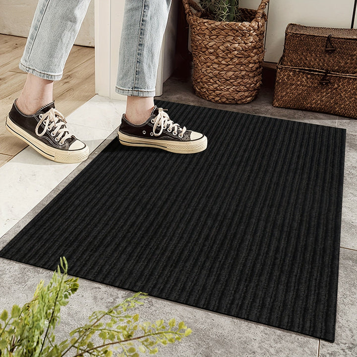 Alfombra antideslizante para puerta, 1 pieza, gris oscuro elegante, lavable a máquina y de secado rápido, perfil bajo con respaldo de goma, superficie texturizada para mejor agarre, ideal para uso en interiores/exteriores, disponible en varios tamaños, a