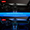 Luces LED inteligentes decorativas de interior de 3M/5M con cableado libre de neón con luces de ambiente flexibles de bricolaje frío modificado con luces de ambiente impulsadas por USB para decoración de coches, fiestas de vacaciones, cumpleaños, sin bat