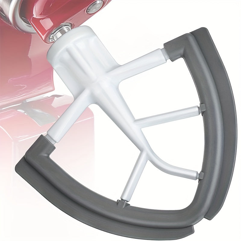 1 pieza, batidor plano inclinable con bordes flexibles y raspador de silicona, accesorio para batidora de pie KitchenAid de 4.5 a 5 cuartos