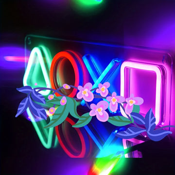 1 pieza de Luz Neón LED Geométrica Nocturna de Anime, Decoración de Pared con Alimentación USB para Adolescentes, Sala de Juegos, Dormitorio, Fiesta, Cumpleaños, Navidad, Halloween, Pascua, San Valentín, Niños y Niñas, Arte Creativo, Diseño Acrílico Segu