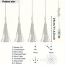 Luces LED de Fuegos Artificiales, 4 pzas Luces LED de Fuegos Artificiales Alimentadas por USB con Acabado Cepillado, 8 Modos de Iluminación, Montables en Pared, Luces de Hadas Colgantes de Plástico para Iluminación Decorativa Interior/Exterior