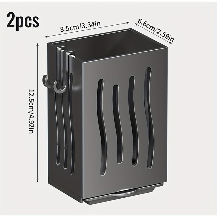 Soporte para utensilios de cocina, organizador de utensilios de cocina montado en la pared, bandeja de drenaje y gancho, tenedor, cuchara, cuchillo, palillos para palillos