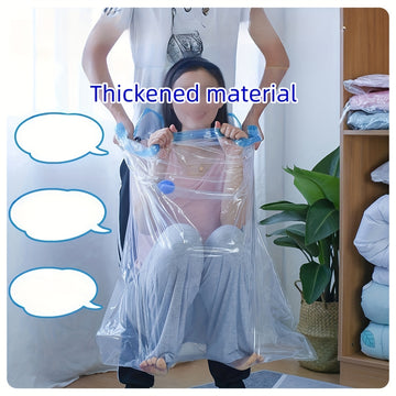 5 paquetes de bolsas de almacenamiento de compresión al vacío duraderas con cierre de cremallera - Ahorro de espacio para ropa, almohadas, edredones, mantas y ropa de cama - A prueba de fugas, multiusos, plástico engrosado, forma rectangular