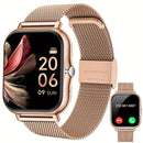 Smartwatch con Correa de Malla de Acero Inoxidable, Modos Deportivos Múltiples, Compatible con Sistemas iPhone y Android, La Mejor Elección para Regalo