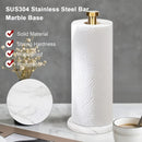 Soporte de toalla de papel de acero inoxidable SUS304 con base de mármol - Soporte de mostrador para rollos estándar o jumbo, impermeable y resistente a la corrosión, accesorio de mostrador de cocina | Accesorio de cocina moderno | Loza de cocina duradera