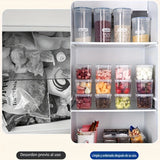 8 piezas de recipientes transparentes para almacenar alimentos de 750 ml con marcas de medición, tapas, apilables, reutilizables, ideales para granos, carne, frutas y verduras, juego de organización y almacenamiento para cocina