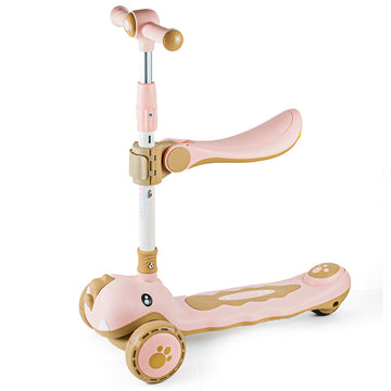 SCOOTER INFANTIL 3 EN 1 - DIVERSIÓN Y SEGURIDAD EN CADA PASEO SK-8102 MUNBE ROSADO