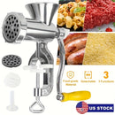 1 pieza de molinillo de alimentos manual y relleno de salchichas - Molinillo de carne de mano con placas reemplazables para carne picada, verduras, salchichas caseras | Herramienta de cocina duradera para pequeñas cocinas, rallador de verduras, elaboraci