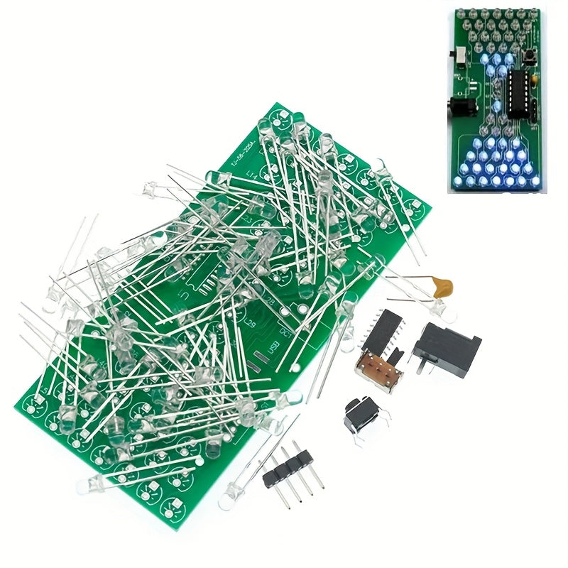 Kit de Temporizador Electrónico DIY 5V Divertido con Luces LED y Placa PCB Doble Capa Precisa, 84*40mm