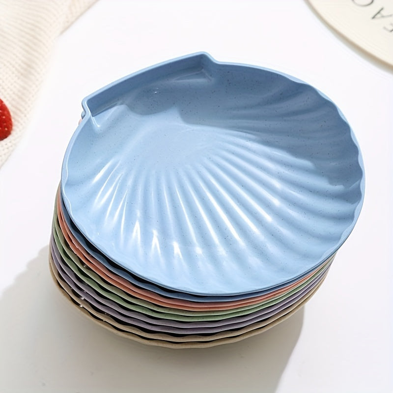 1 pieza, 5 piezas, platos de concha, platos pequeños de 6 pulgadas, platos de postre, platos de almuerzo y cena, adecuados para reuniones familiares en la cocina, actividades escolares, cenas de empresa para varias personas, restaurantes, varios colores.