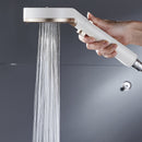 Rociador de Ducha de Anillo a Alta Presión - Cabezal de Ducha Montado en Pared de Plástico Duradero con Flujo Uniforme, Diseño Elegante Blanco para Baño y Ducha, Accesorio Moderno para el Hogar