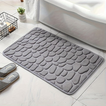 1pc Alfombra/1set Cinta para Alfombra con Relieve de Guijarros, Alfombra Suave y Cómoda, Alfombra de Espuma de Memoria - Absorbente Rápida y Lavable - Accesorios de Baño Antideslizantes/Alfombras Cinta de Doble Cara, Cinta para Alfombra Reutilizable y La