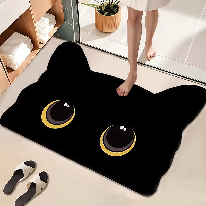 1 pieza, alfombrilla de baño de arcilla de diatomeas negra, rápida secado, anti-deslizante, gruesa y fuerte absorción, lavable, poliéster con base de arcilla de diatomeas de goma, perfecta para duchas, cocinas, salas de estar y suelos de dormitorios.