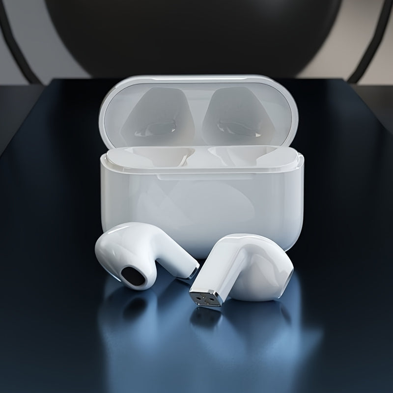 Último modelo de audífonos inalámbricos intraauriculares mini inteligentes con diseño cómodo, ideales para amantes de la música. Estos auriculares TWS ofrecen sonido estéreo 9D de alta fidelidad y capacidades de llamadas HD, compatibles con dispositivos