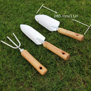 Juego de Pala de Acero Inoxidable con Mango de Madera - 3 Piezas: Palas para Bonsái y Herramienta de Jardinería, Utensilios Agrícolas para Uso Doméstico