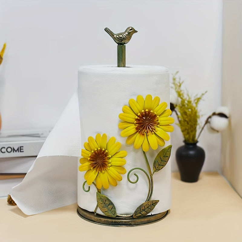 Un Porta-Paños con Diseño de Girasol, una Estilosa y Robusta Caja de Almacenamiento de Papel para Uso Doméstico, Adecuada para la Cocina y el Baño, que Sirve como Caja de Almacenamiento y Decoración para el Hogar.