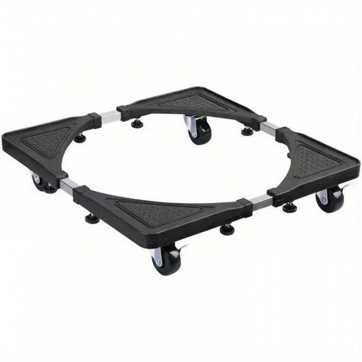 Plato de base de lavadora ajustable con ruedas, base de refrigerador de acero inoxidable, 4 ruedas giratorias para un uso fácil y conveniente