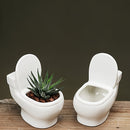 Maceta creativa de resina en forma de inodoro - Maceta blanca para suculentas y cactus con tapa, decoración única para el hogar en interiores y exteriores, para baño, cocina, jardín, decoración de baño.