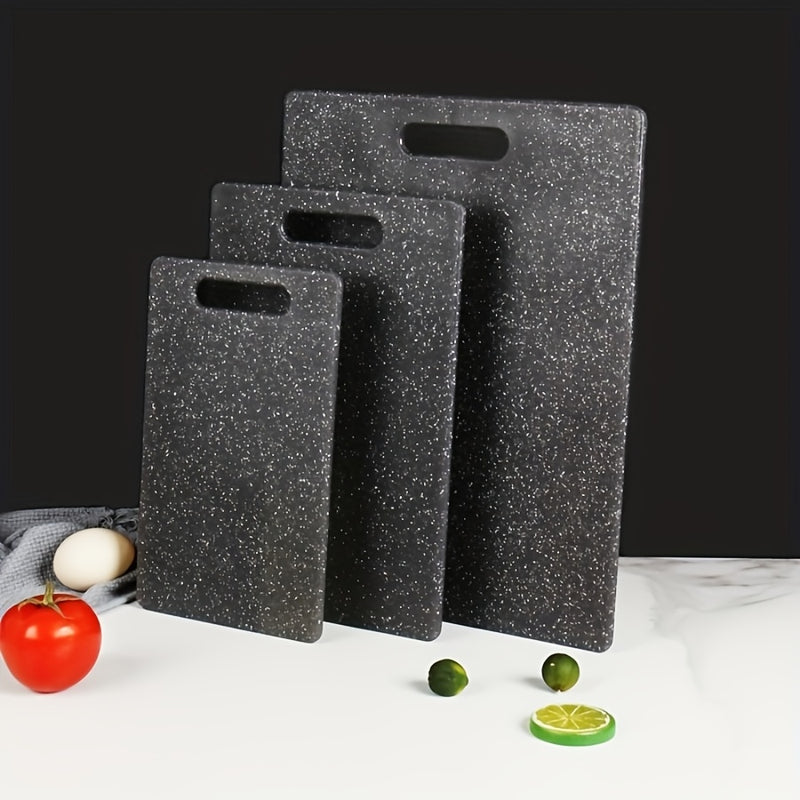 Juego de 3 Tablas de Cortar de Imitación de Mármol para Cocina - PP Duradero, Perfecto para Frutas, Verduras y Carne - Mango de Fácil Agarre - Accesorios Esenciales para Cocinar, Juego de Tablas de Cortar, Suministros de Cocina