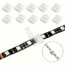 Conectores para tiras de luces LED metálicos, 6/10 piezas, extensión sin espacios de 4 pines RGB SMD 5050, sin soldadura ni electricidad, accesorios para iluminación en riel sin baterías