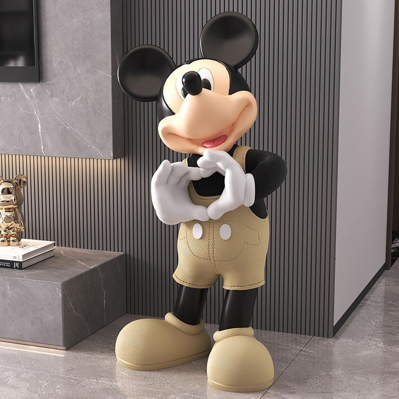 Figura grande de resina de Mickey Mouse - Colores vibrantes, PVC duradero, perfecto para regalos de cumpleaños, decoración de fiestas y decoración de hogar, diseño juguetón, artesanía de calidad.