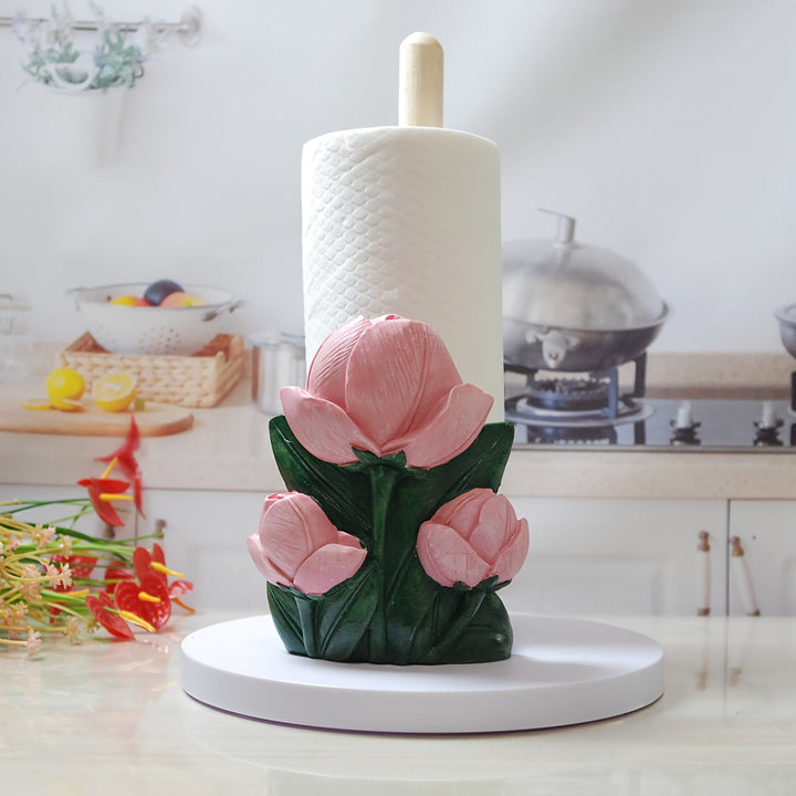 Elegante Porta Pañuelos de Resina con Forma de Capullo de Flor - Independiente, Diseño Sobre la Lata para Decoración de Baño