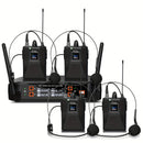 Sistema de micrófono inalámbrico profesional DEPUSHENG - Dos/Cuatro canales, mano, clip de cuello, auricular con receptor, enchufe de 6,35 mm, carga tipo C, 12 V de alimentación, ideal para KTV, actuaciones en escena y reuniones, micrófono inalámbrico pa
