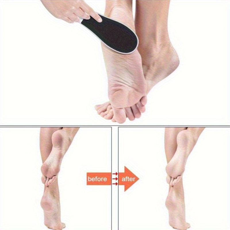 1 pieza de papel de lija de doble cara - Herramienta de pedicura manual portátil para luz muerta beige y eliminación, no necesita electricidad, diseño duradero de plástico para uso doméstico, herramienta de cuidado de pies, mango ergonómico, acabado suav