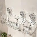 Organizador de Baño con Ventosa de Fácil Instalación - Cesta de Almacenamiento Montada en la Pared para Artículos de Aseo, Sin Necesidad de Taladrar, Decoración de Regalo para Navidad/Halloween
