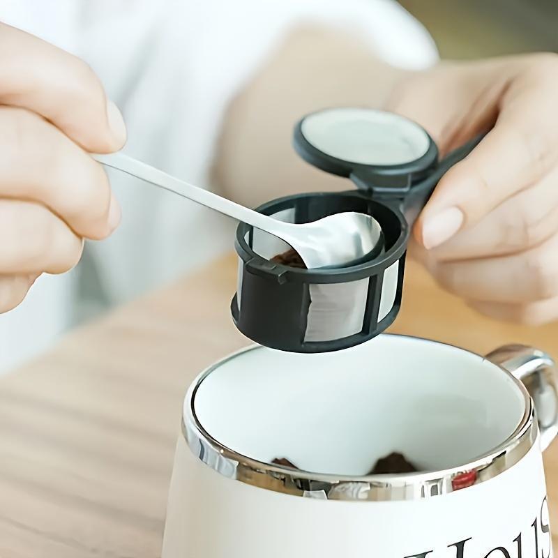 Cuchara colador de café compacta individual: herramienta esencial de cocina para filtrar cápsulas y polvos de manera efectiva, ideal para cafeteras y amantes de la repostería