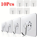 10 piezas de ganchos transparentes, ganchos de pared multiusos, potente ventosa, ganchos de pared para colgar en la cocina, baño, ganchos de utilidad