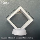 10 piezas Conjunto de caja de exhibición flotante de acrílico - Caja de almacenamiento de joyería suspendida de plástico claro con soportes, organizador versátil para pulseras, anillos, aretes, collares, cajas de joyería