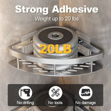 Organizador de Baño de Aluminio Espacial Plateado Glacier - Estante de Esquina para Ducha para Almacenamiento de Champú, Jabón y Cosméticos